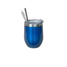 Cargar imagen en el visor de la galería, Wine tumbler 12 oz zonagrace azul y ladrillo
