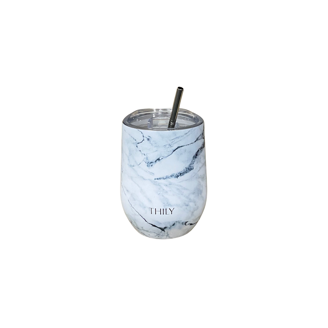 Vaso termico Thily 12 oz marmol con tapa