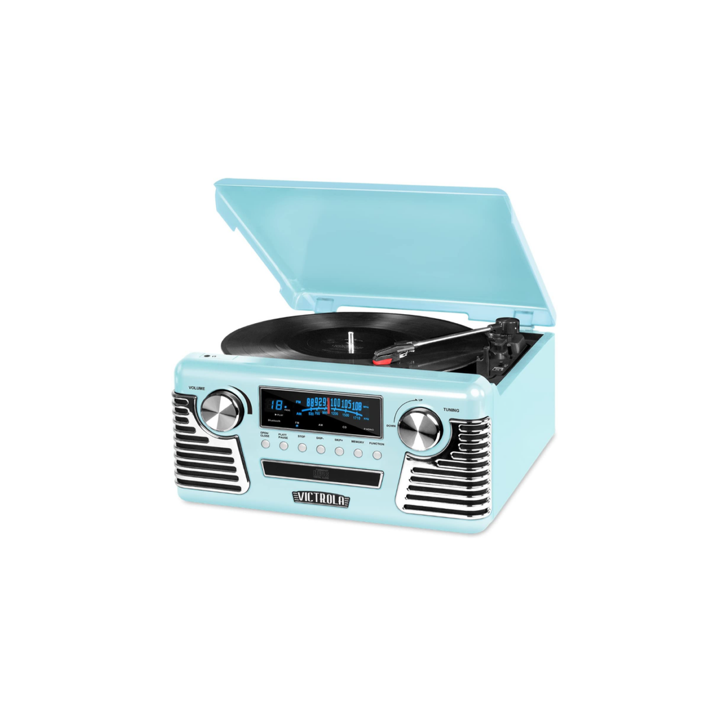 Victrola turquesa con radio