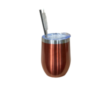 Cargar imagen en el visor de la galería, Wine tumbler 12 oz zonagrace azul y ladrillo
