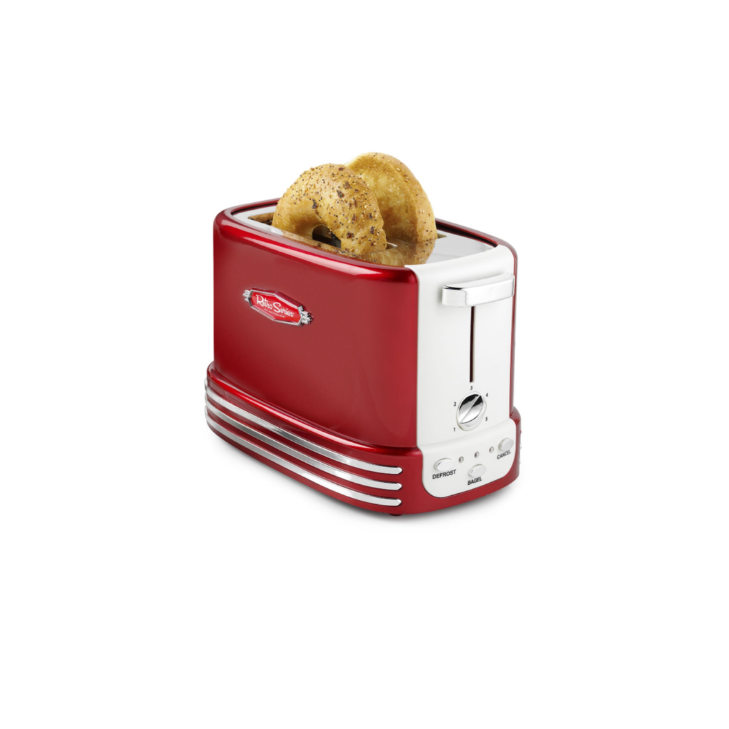 Tostadora 2 slides bagel roja
